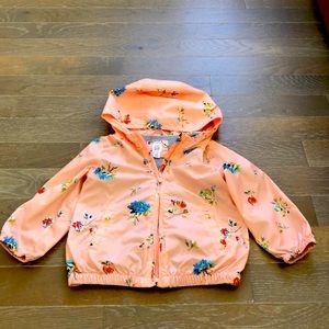 Baby Gap, Hooded Floral All-weather Jacket, 3T- organic supima cotton lined
